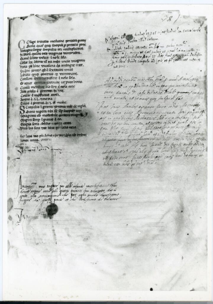 Anonimo , Lucca, Biblioteca Statale, Ms. 1939, c. 70r. , fronte