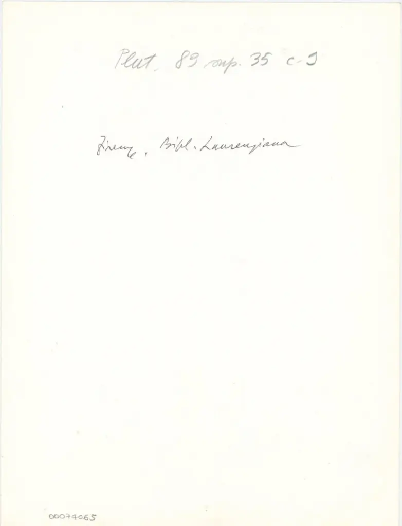 Anonimo , Plut. 89 sup. 35 c. 9 - Firenze, Bibl. Laurenziana , retro