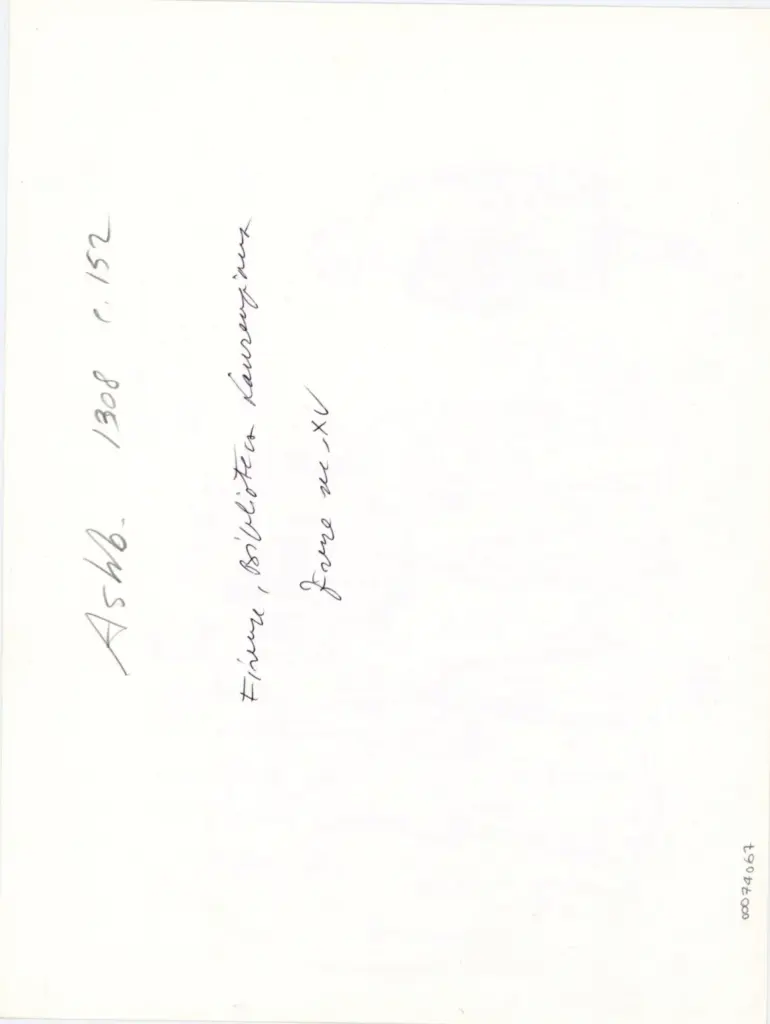 Anonimo , Ashb. 1308 c. 152 - Firenze, Biblioteca Laurenziana , retro