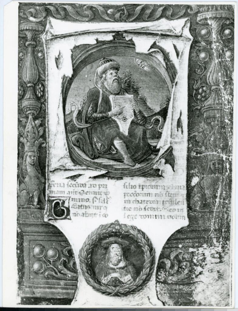Anonimo , Miniatore toscano, fine sec. XV, Davide , fronte