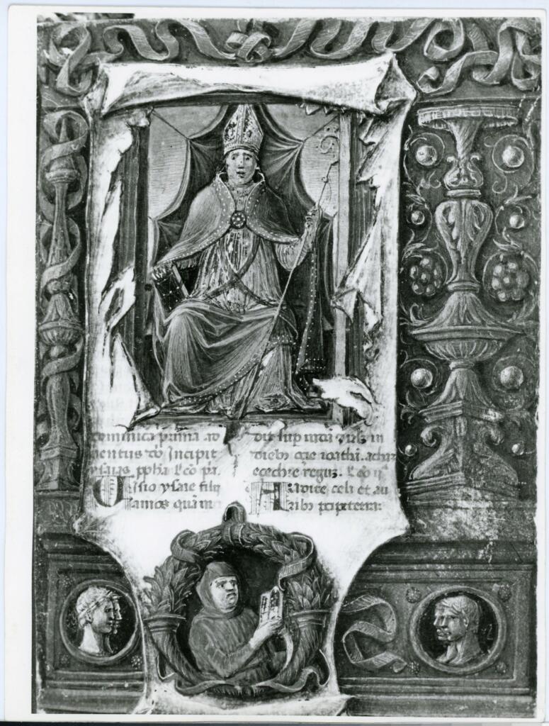 Anonimo , Miniatore toscano, fine sec. XV, S. Ambrogio , fronte