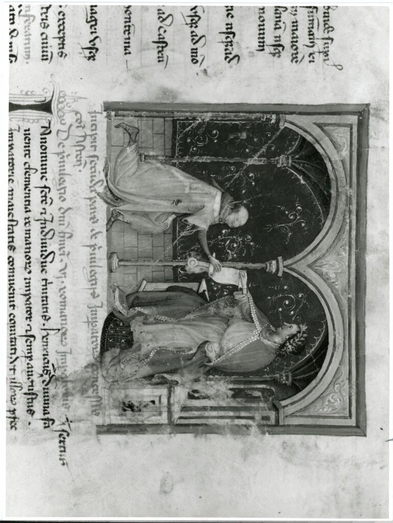 Rampazzi, Giustino , Grassi Giovannino de' - attr. - sec. XIV - Asti, Archivio di Stato, Codex Astensis o Liber Malabayla , fronte