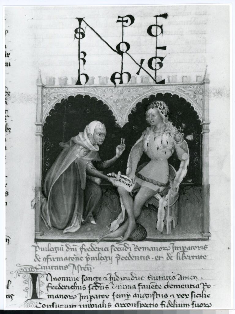 Rampazzi, Giustino , Grassi Giovannino de' - attr. - sec. XIV - Asti, Archivio di Stato, Codex Astensis o Liber Malabayla , fronte