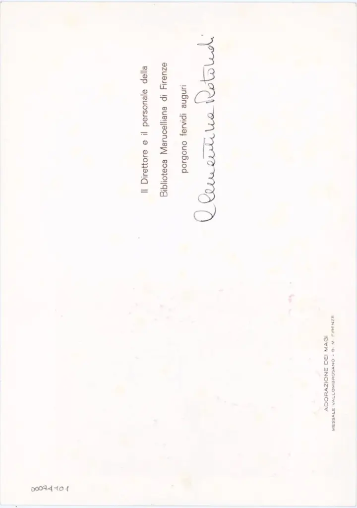 Anonimo , Adorazione dei Magi - Messale vallombrosano - B. M. Firenze , retro