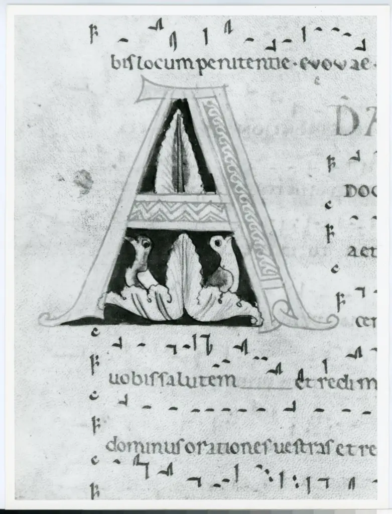 Universit&agrave; di Pisa. Dipartimento di Storia delle Arti , Anonimo italiano - sec. XII, inizio - Lucca, Biblioteca Capitolare Feliniana, Ms. 602, f. 123v, particolare , fronte