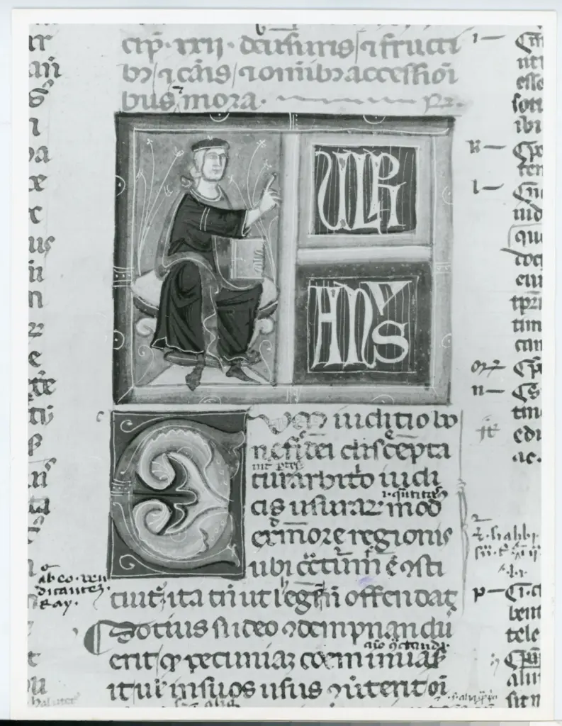 Universit&agrave; di Pisa. Dipartimento di Storia delle Arti , Anonimo italiano - sec. XIV, inizio - Lucca, Biblioteca Capitolare Feliniana, Ms. 313, f. 326v, particolare , fronte