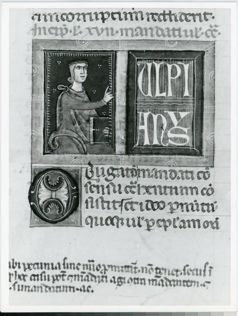 Università di Pisa. Dipartimento di Storia delle Arti , Anonimo italiano - sec. XIV, inizio - Lucca, Biblioteca Capitolare Feliniana, Ms. 313, f. 244v, particolare , fronte