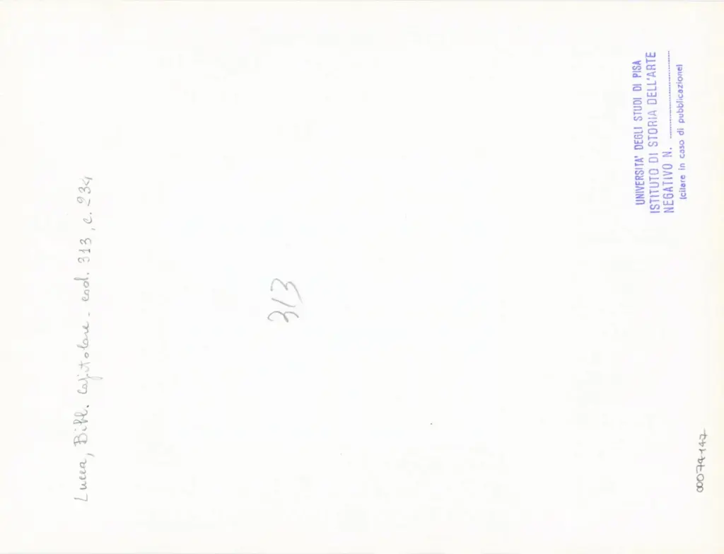 Universit&agrave; di Pisa. Dipartimento di Storia delle Arti , Anonimo italiano - sec. XIV, inizio - Lucca, Biblioteca Capitolare Feliniana, Ms. 313, f. 234r, particolare , retro