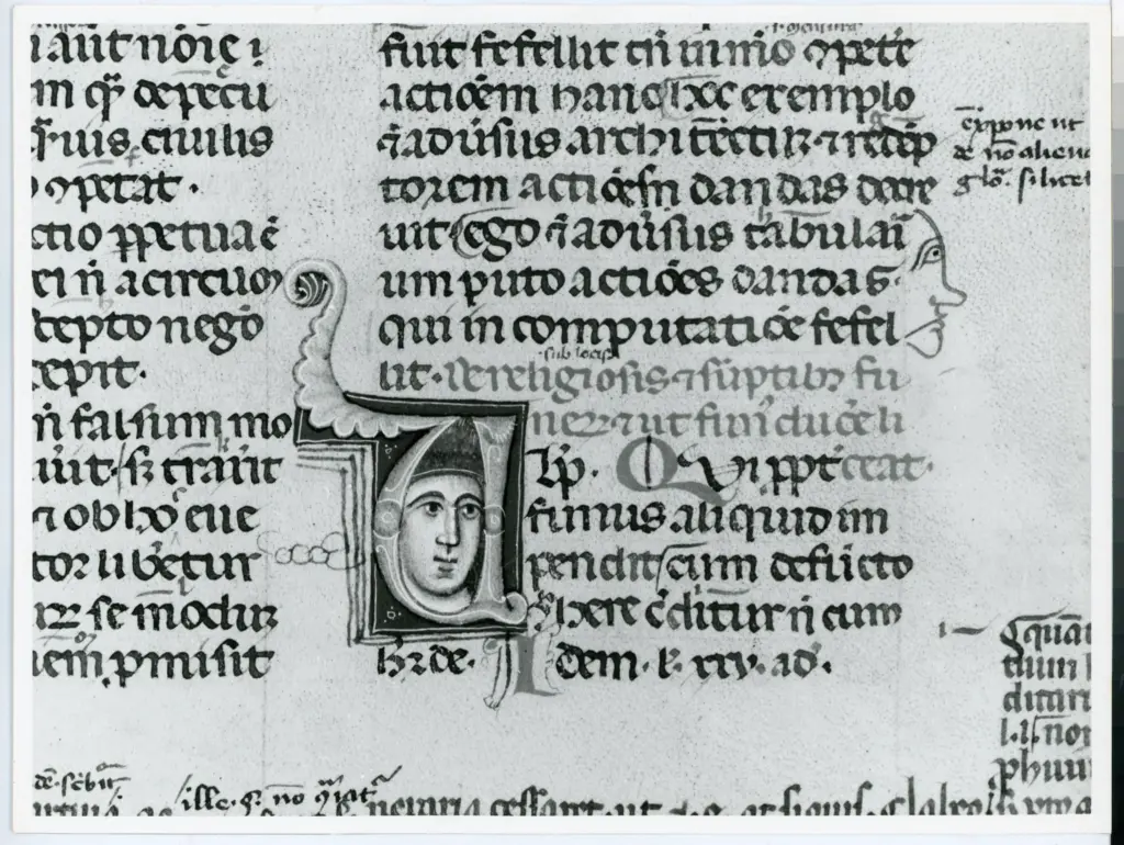 Universit&agrave; di Pisa. Dipartimento di Storia delle Arti , Anonimo italiano - sec. XIV, inizio - Lucca, Biblioteca Capitolare Feliniana, Ms. 313, f. 176r, particolare , fronte