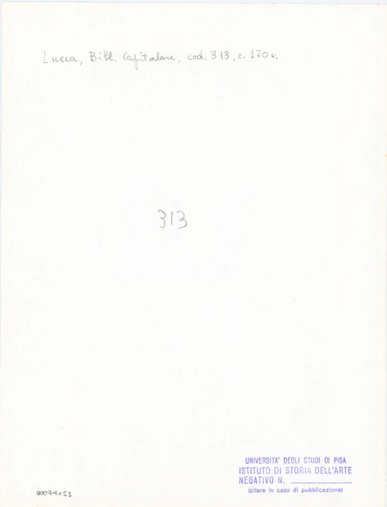 Università di Pisa. Dipartimento di Storia delle Arti , Anonimo italiano - sec. XIV, inizio - Lucca, Biblioteca Capitolare Feliniana, Ms. 313, f. 170v, particolare , retro