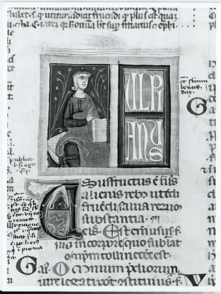 Universit&agrave; di Pisa. Dipartimento di Storia delle Arti , Anonimo italiano - sec. XIV, inizio - Lucca, Biblioteca Capitolare Feliniana, Ms. 313, f. 113r, particolare , fronte