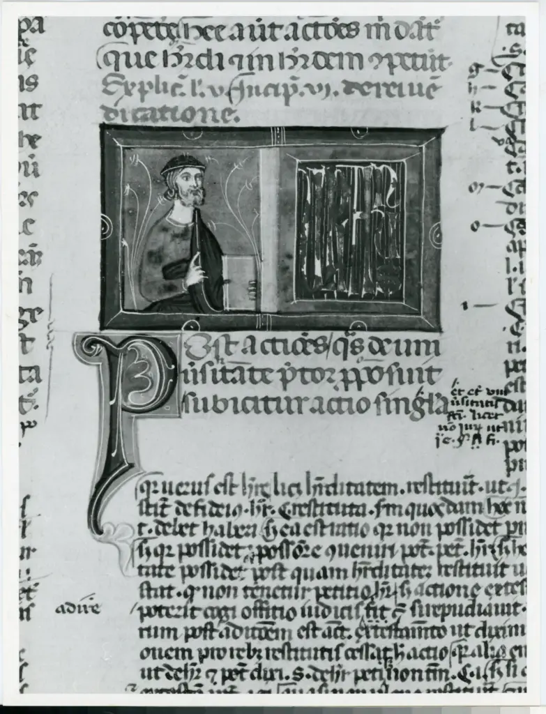 Universit&agrave; di Pisa. Dipartimento di Storia delle Arti , Anonimo italiano - sec. XIV, inizio - Lucca, Biblioteca Capitolare Feliniana, Ms. 313, f. 105r, particolare , fronte