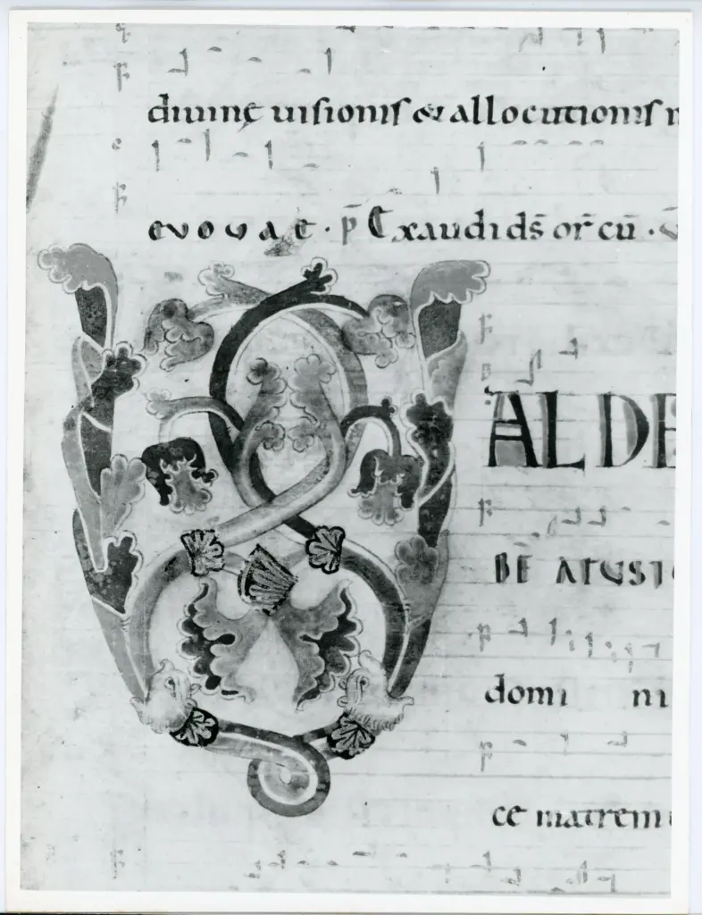 Universit&agrave; di Pisa. Dipartimento di Storia delle Arti , Anonimo italiano - sec. XII, inizio - Lucca, Biblioteca Capitolare Feliniana, Ms. 603, f. 28r, particolare , fronte