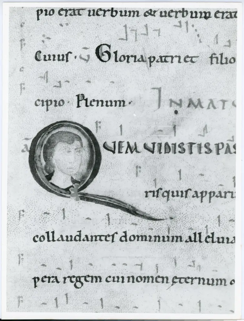 Universit&agrave; di Pisa. Dipartimento di Storia delle Arti , Anonimo italiano - sec. XII, inizio - Lucca, Biblioteca Capitolare Feliniana, Ms. 603, f. 23r, particolare , fronte