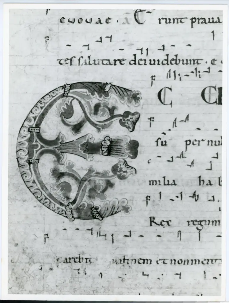 Universit&agrave; di Pisa. Dipartimento di Storia delle Arti , Anonimo italiano - sec. XII, inizio - Lucca, Biblioteca Capitolare Feliniana, Ms. 603, f. 9v, particolare , fronte
