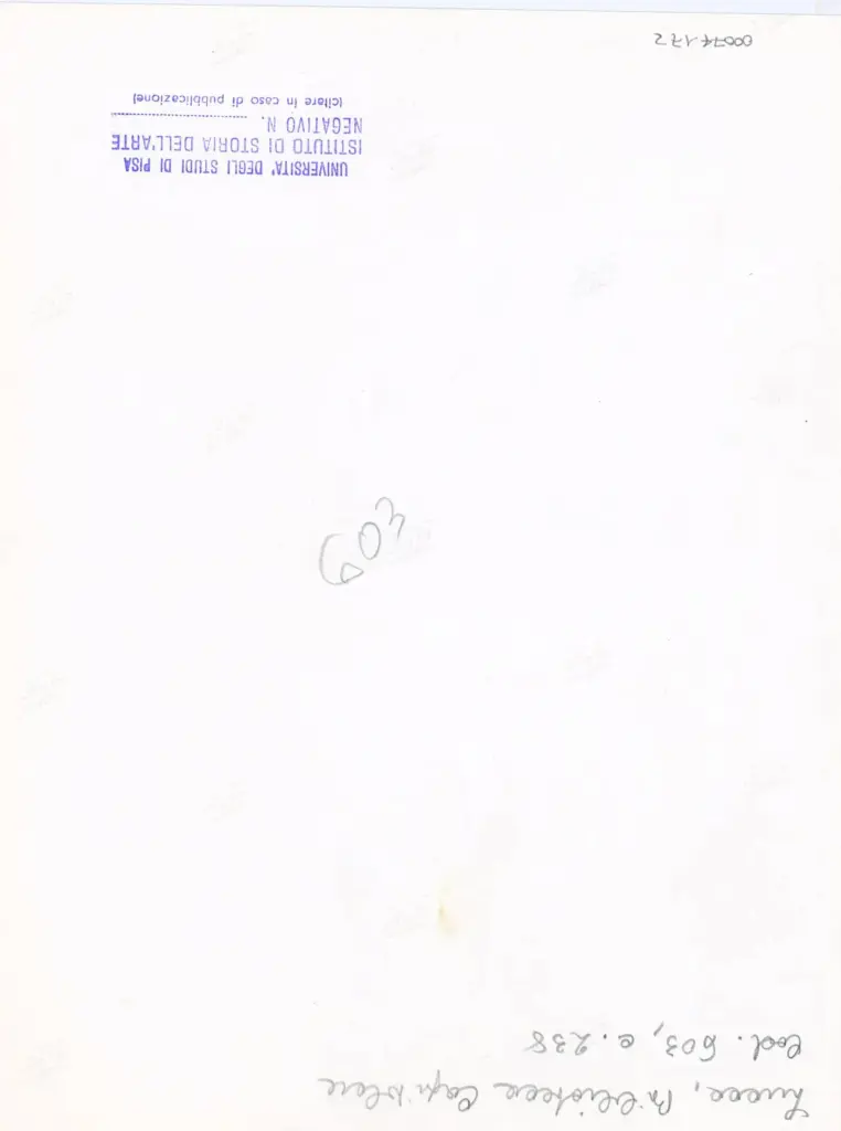 Università di Pisa. Dipartimento di Storia delle Arti , Anonimo italiano - sec. XII, inizio - Lucca, Biblioteca Capitolare Feliniana, Ms. 603, f. 238r, particolare , retro