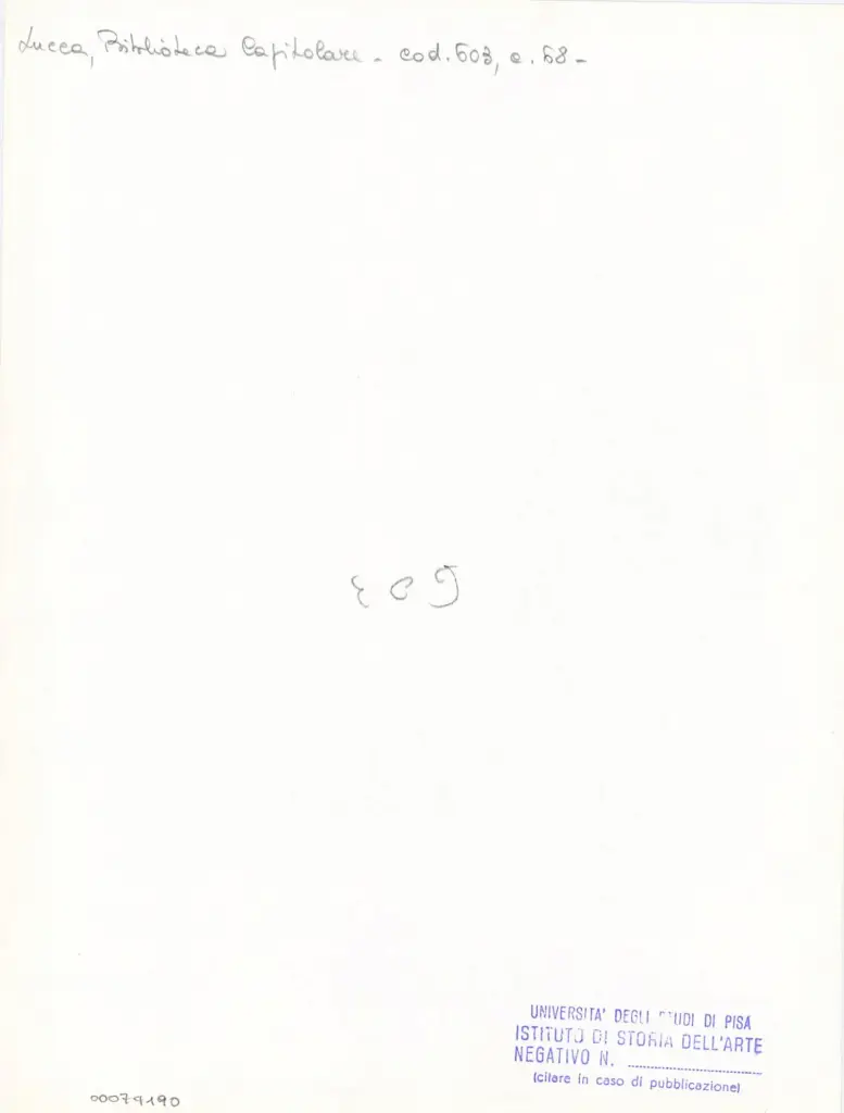 Universit&agrave; di Pisa. Dipartimento di Storia delle Arti , Anonimo italiano - sec. XII, inizio - Lucca, Biblioteca Capitolare Feliniana, Ms. 603, f. 68r, particolare , retro