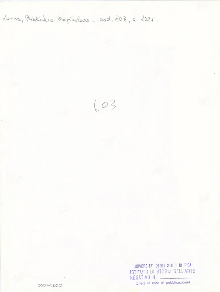 Università di Pisa. Dipartimento di Storia delle Arti , Anonimo italiano - sec. XII, inizio - Lucca, Biblioteca Capitolare Feliniana, Ms. 603, f. 102v, particolare , retro