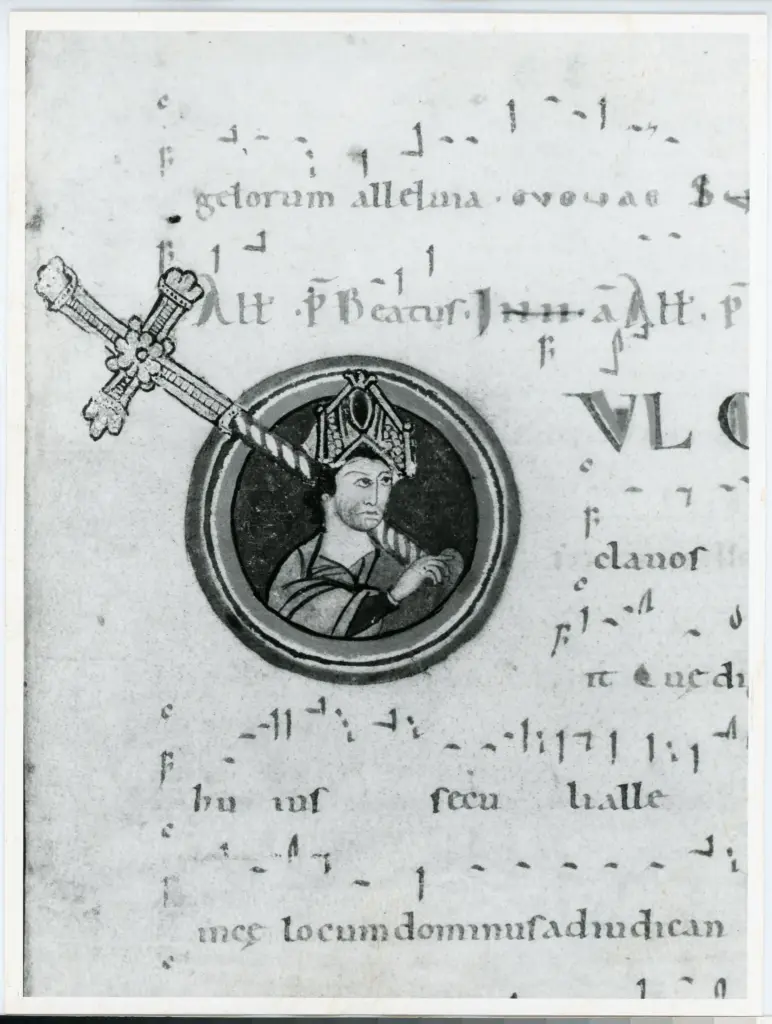 Anonimo italiano sec. XII , Iniziale D, Iniziale figurata, Iniziale abitata, Costantino, Croce