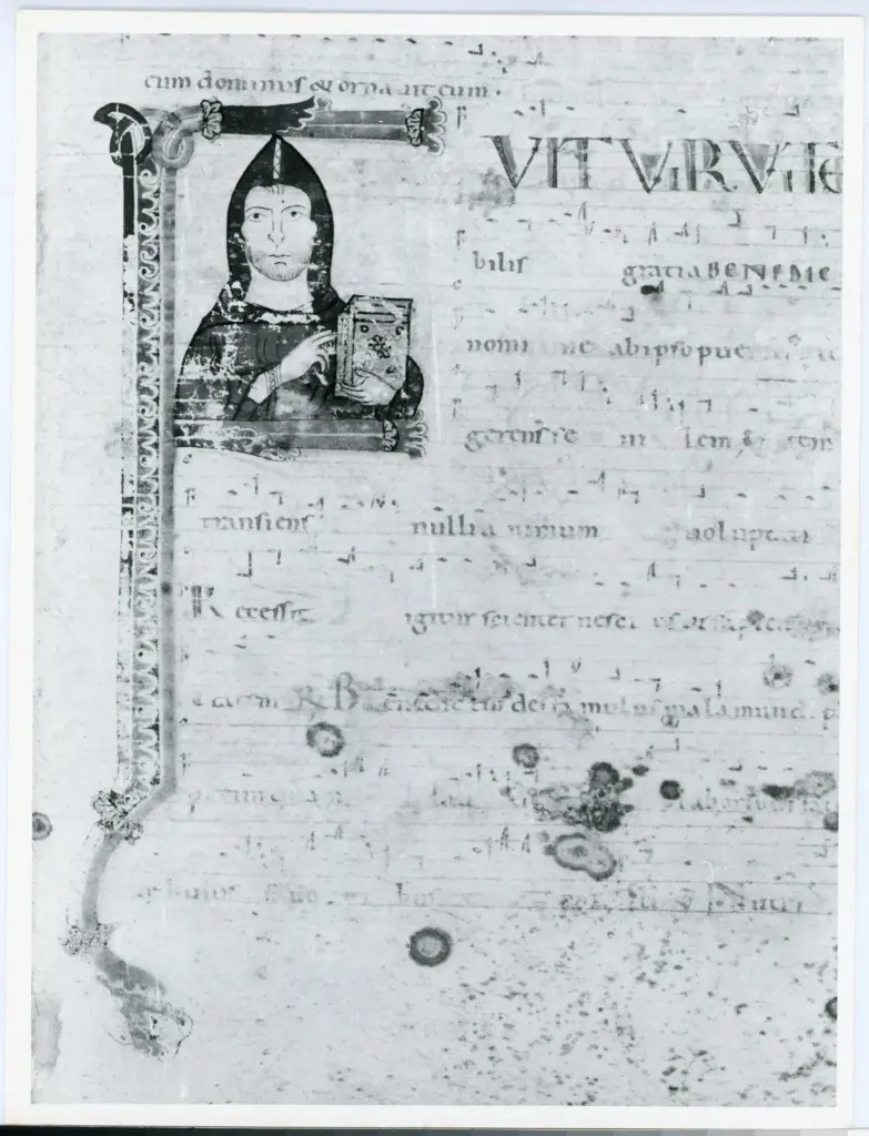 Anonimo italiano sec. XII , Iniziale F, Iniziale abitata, San Benedetto