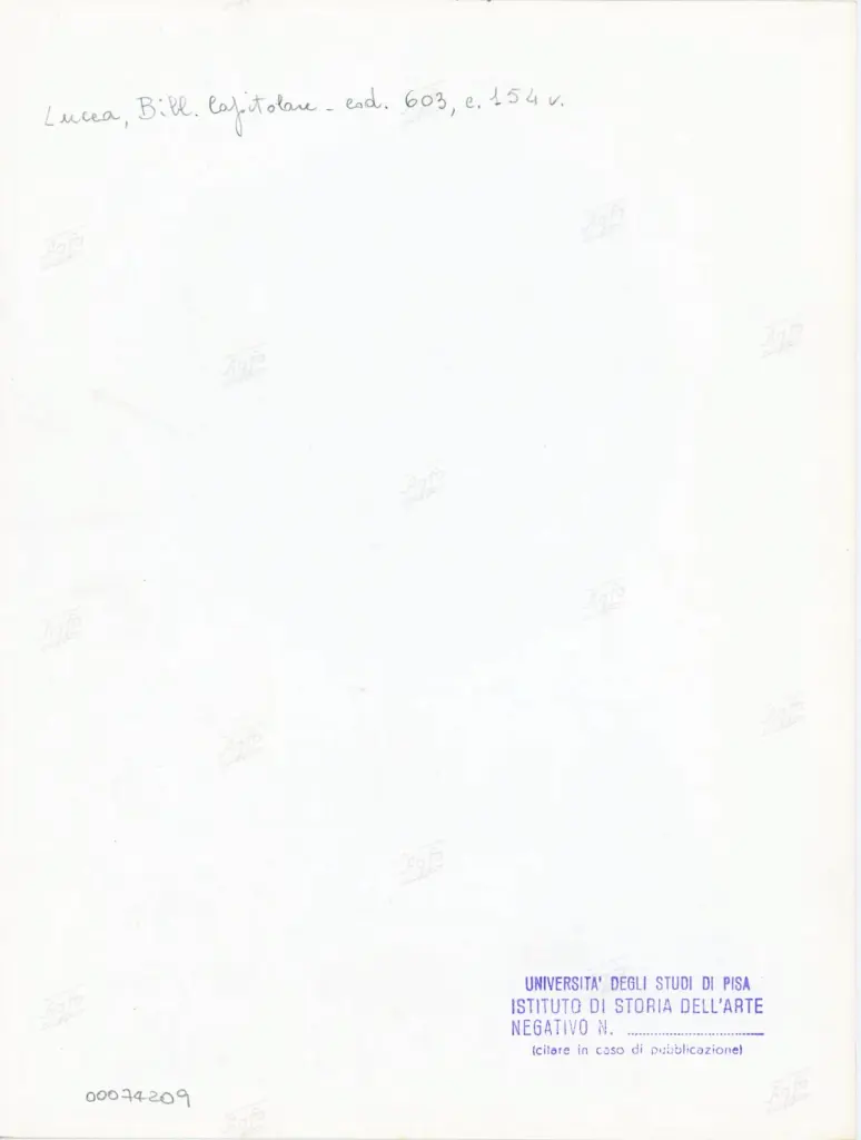 Universit&agrave; di Pisa. Dipartimento di Storia delle Arti , Anonimo italiano - sec. XII, inizio - Lucca, Biblioteca Capitolare Feliniana, Ms. 603, f. 154v, particolare , retro