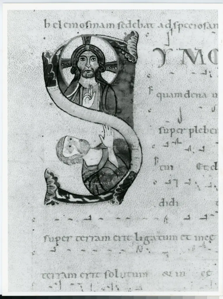 Universit&agrave; di Pisa. Dipartimento di Storia delle Arti , Anonimo italiano - sec. XII, inizio - Lucca, Biblioteca Capitolare Feliniana, Ms. 603, f. 173r, particolare , fronte