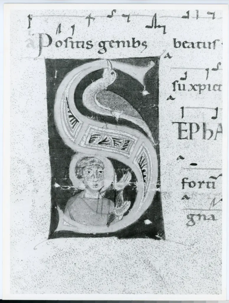 Universit&agrave; di Pisa. Dipartimento di Storia delle Arti , Anonimo italiano - sec. XII, met&agrave; - Lucca, Biblioteca Capitolare Feliniana, Ms. 601, f. 21r, particolare , fronte