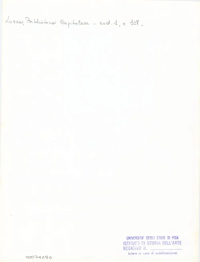 Universit&agrave; di Pisa. Dipartimento di Storia delle Arti , Marco di Berlinghiero - sec. XIII, met&agrave; - Lucca, Biblioteca Capitolare Feliniana, Ms. 1, f. 108r, particolare , retro