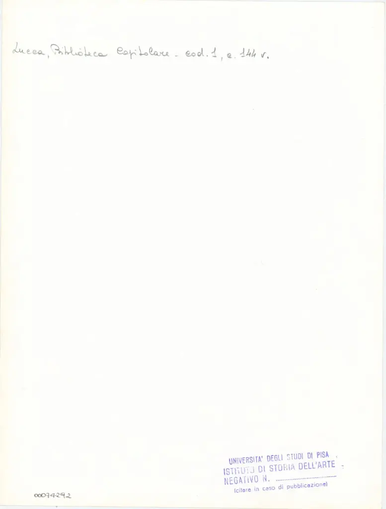 Universit&agrave; di Pisa. Dipartimento di Storia delle Arti , Marco di Berlinghiero - sec. XIII, met&agrave; - Lucca, Biblioteca Capitolare Feliniana, Ms. 1, f. 145r, particolare , retro
