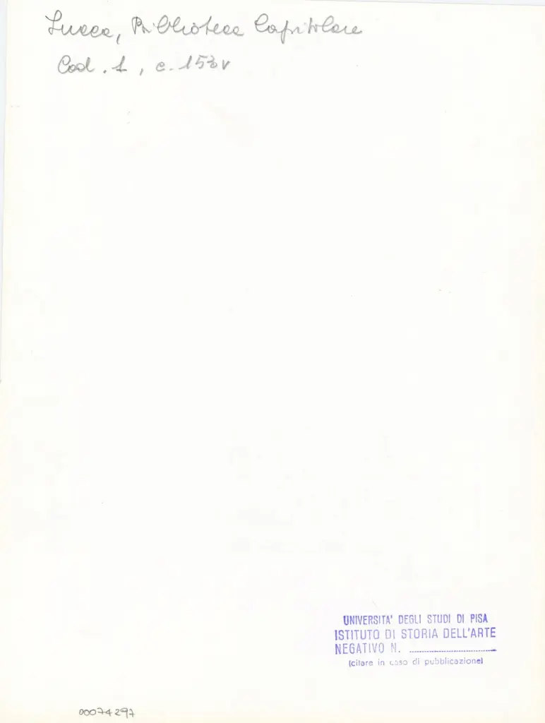 Università di Pisa. Dipartimento di Storia delle Arti , Marco di Berlinghiero - sec. XIII, metà - Lucca, Biblioteca Capitolare Feliniana, Ms. 1, f. 154v, particolare , retro