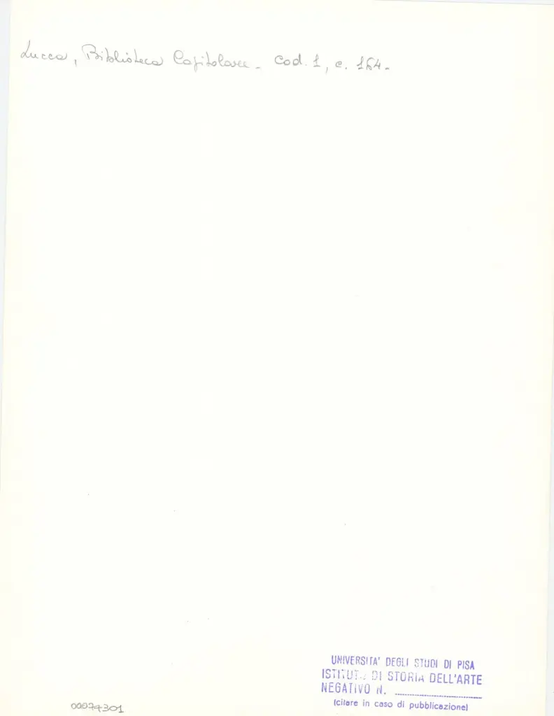 Universit&agrave; di Pisa. Dipartimento di Storia delle Arti , Marco di Berlinghiero - sec. XIII, met&agrave; - Lucca, Biblioteca Capitolare Feliniana, Ms. 1, f. 165r, particolare , retro