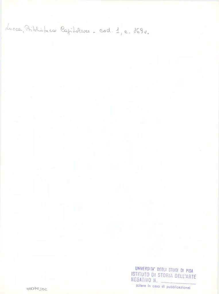 Universit&agrave; di Pisa. Dipartimento di Storia delle Arti , Marco di Berlinghiero - sec. XIII, met&agrave; - Lucca, Biblioteca Capitolare Feliniana, Ms. 1, f. 170v, particolare , retro