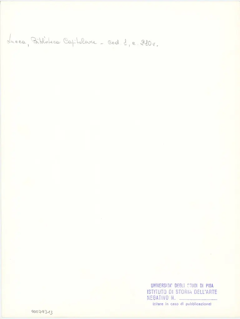 Universit&agrave; di Pisa. Dipartimento di Storia delle Arti , Marco di Berlinghiero - sec. XIII, met&agrave; - Lucca, Biblioteca Capitolare Feliniana, Ms. 1, f. 212v, particolare , retro
