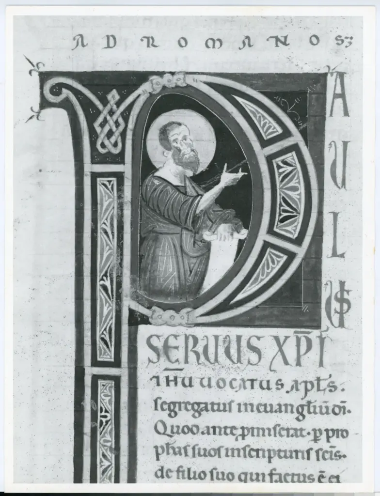 Università di Pisa. Dipartimento di Storia delle Arti , Marco di Berlinghiero - sec. XIII, metà - Lucca, Biblioteca Capitolare Feliniana, Ms. 1, f. 234v, particolare , fronte