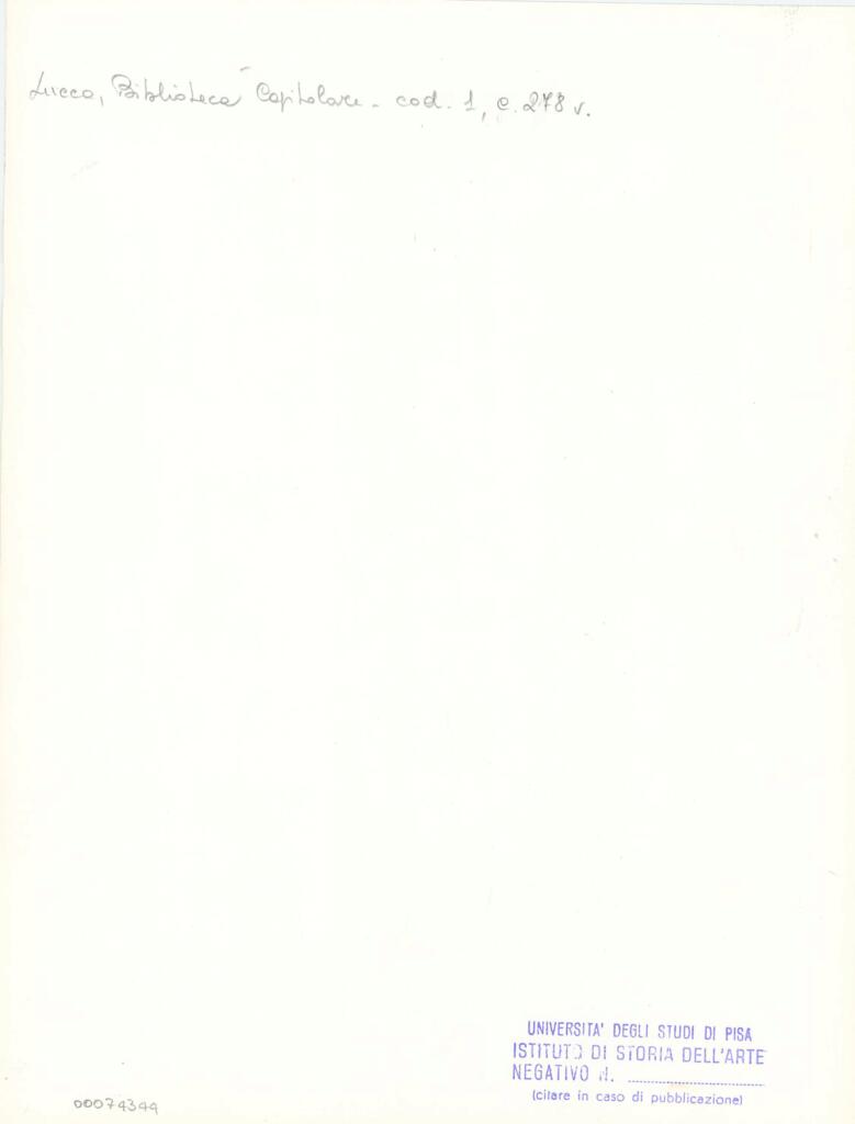 Università di Pisa. Dipartimento di Storia delle Arti , Marco di Berlinghiero - sec. XIII, metà - Lucca, Biblioteca Capitolare Feliniana, Ms. 1, f. 280v, particolare , retro