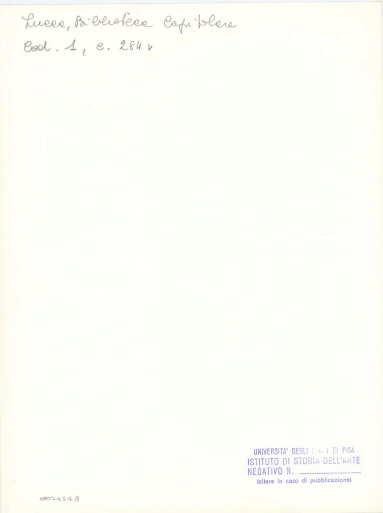Università di Pisa. Dipartimento di Storia delle Arti , Marco di Berlinghiero - sec. XIII, metà - Lucca, Biblioteca Capitolare Feliniana, Ms. 1, f. 286v, particolare , retro
