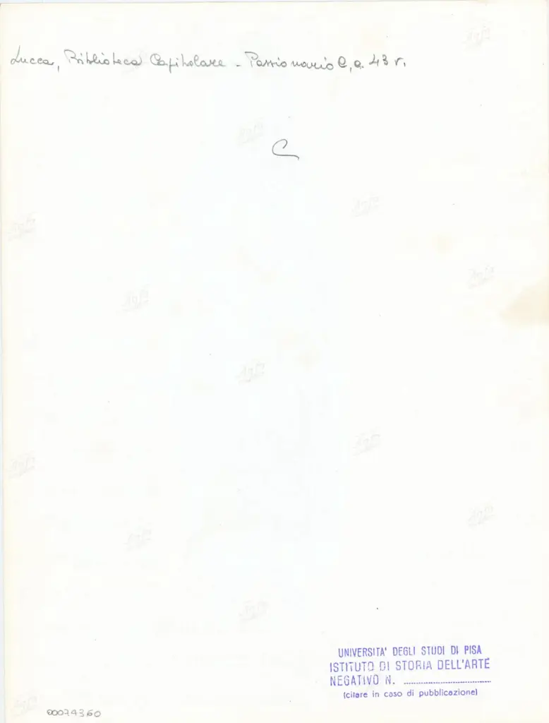 Università di Pisa. Dipartimento di Storia delle Arti , Anonimo italiano - sec. XI, ultimo quarto - Lucca, Biblioteca Capitolare Feliniana, Ms. Passionario C, f. 29v, particolare , retro