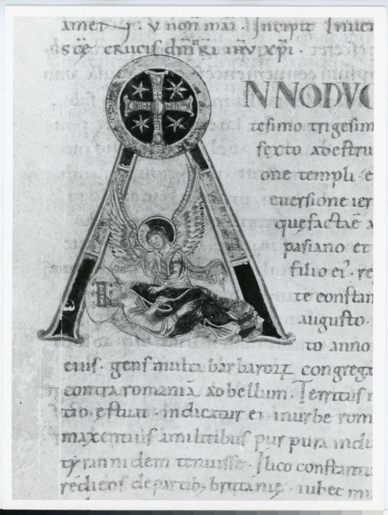 Università di Pisa. Dipartimento di Storia delle Arti , Anonimo italiano - sec. XI, ultimo quarto - Lucca, Biblioteca Capitolare Feliniana, Ms. Passionario C, f. 129v, particolare , fronte