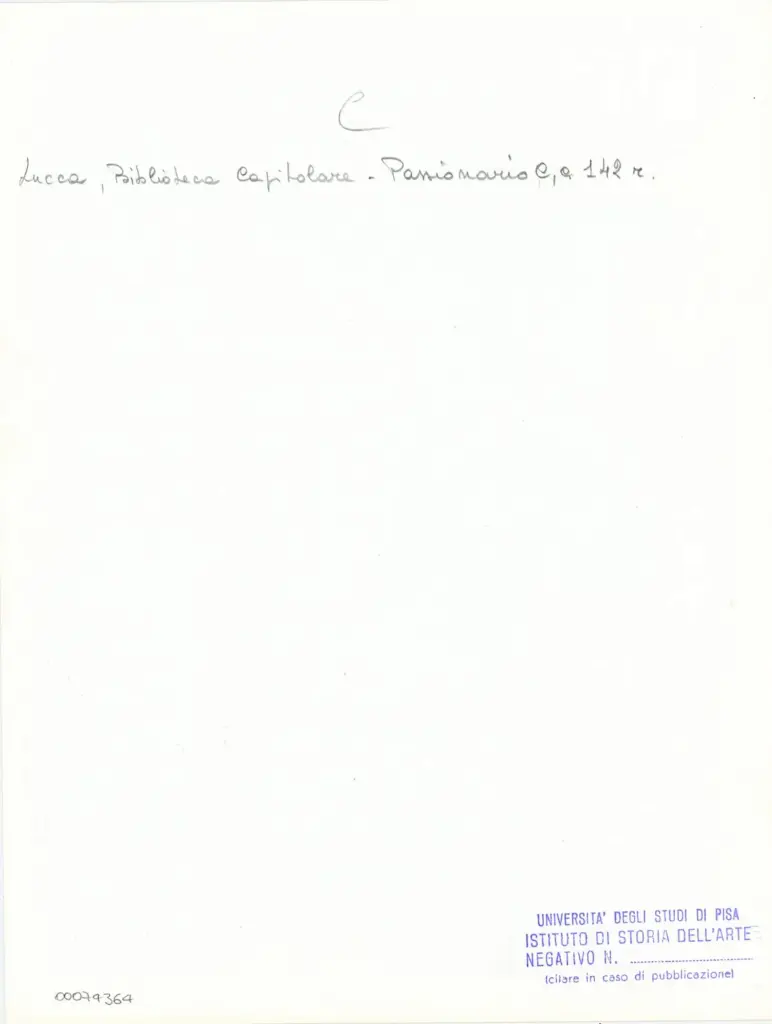 Universit&agrave; di Pisa. Dipartimento di Storia delle Arti , Anonimo italiano - sec. XI, ultimo quarto - Lucca, Biblioteca Capitolare Feliniana, Ms. Passionario C, f. 128r, particolare , retro