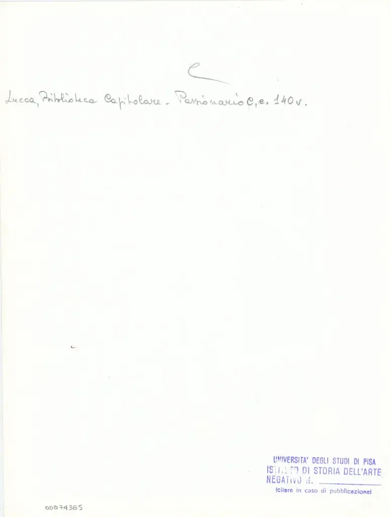 Universit&agrave; di Pisa. Dipartimento di Storia delle Arti , Anonimo italiano - sec. XI, ultimo quarto - Lucca, Biblioteca Capitolare Feliniana, Ms. Passionario C, f. 126v, particolare , retro