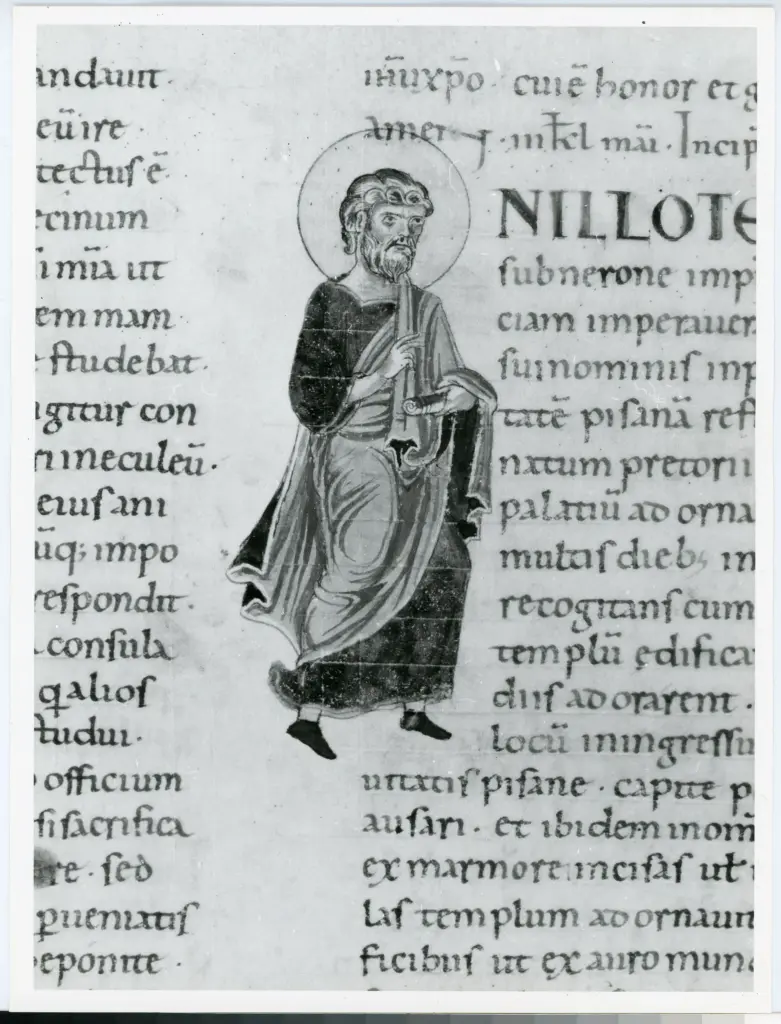 Universit&agrave; di Pisa. Dipartimento di Storia delle Arti , Anonimo italiano - sec. XI, ultimo quarto - Lucca, Biblioteca Capitolare Feliniana, Ms. Passionario C, f. 125r, particolare , fronte