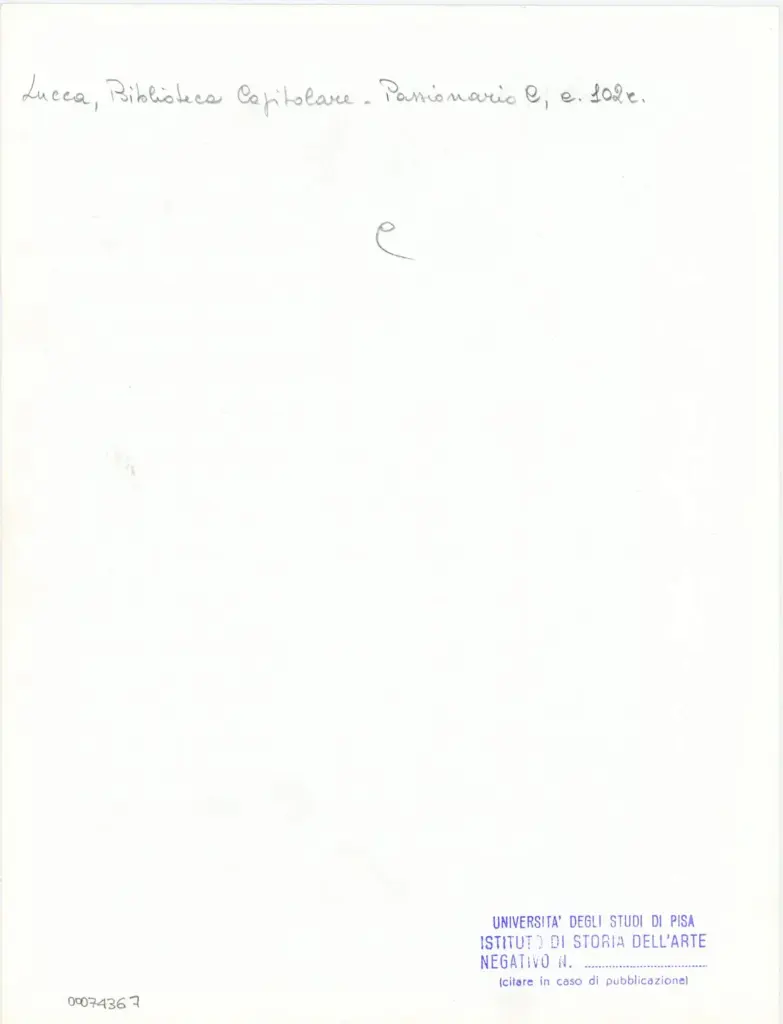 Universit&agrave; di Pisa. Dipartimento di Storia delle Arti , Anonimo italiano - sec. XI, ultimo quarto - Lucca, Biblioteca Capitolare Feliniana, Ms. Passionario C, f. 87r , retro