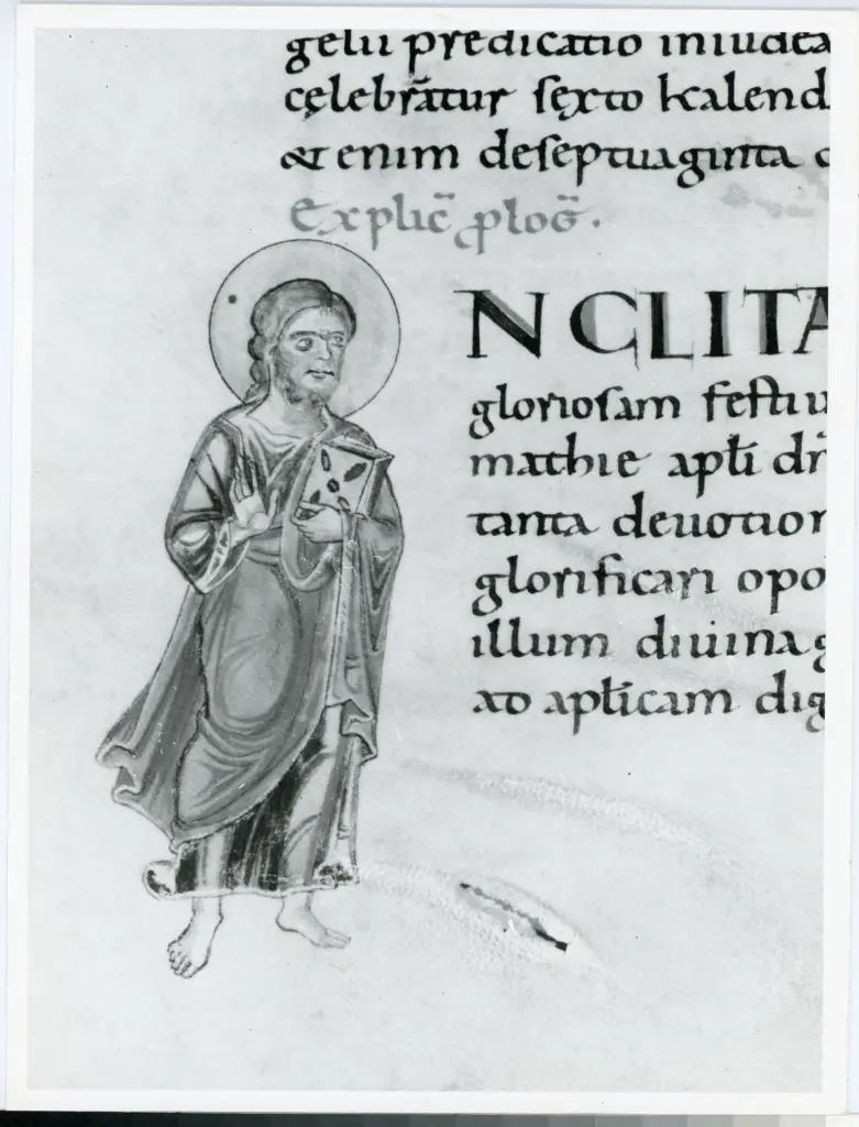 Università di Pisa. Dipartimento di Storia delle Arti , Anonimo italiano - sec. XI, ultimo quarto - Lucca, Biblioteca Capitolare Feliniana, Ms. Passionario C, f. 85v, particolare , fronte