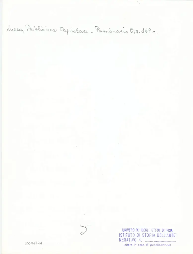Universit&agrave; di Pisa. Dipartimento di Storia delle Arti , Anonimo italiano - sec. XI, ultimo quarto - Lucca, Biblioteca Capitolare Feliniana, Ms. Passionario C, f. 145r, particolare , retro