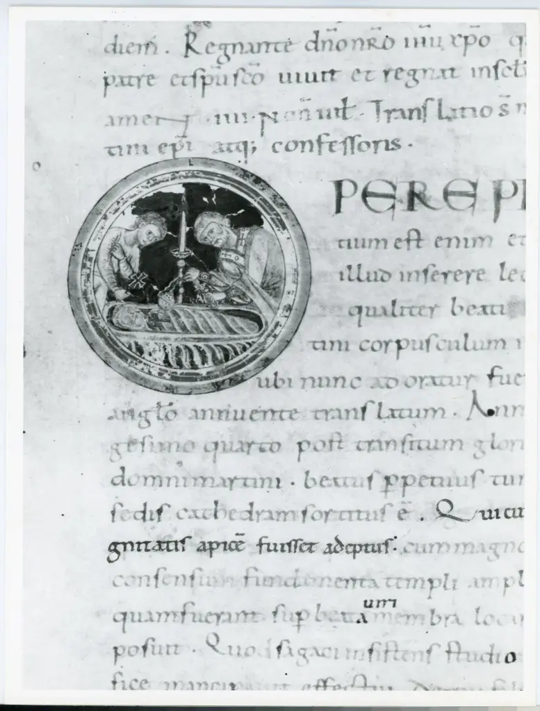 Università di Pisa. Dipartimento di Storia delle Arti , Anonimo italiano - sec. XI, ultimo quarto - Lucca, Biblioteca Capitolare Feliniana, Ms. Passionario C, f. 198v, particolare , fronte