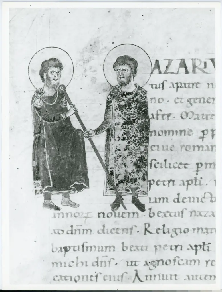 Università di Pisa. Dipartimento di Storia delle Arti , Anonimo italiano - sec. XI, ultimo quarto - Lucca, Biblioteca Capitolare Feliniana, Ms. Passionario C, f. 217r, particolare , fronte