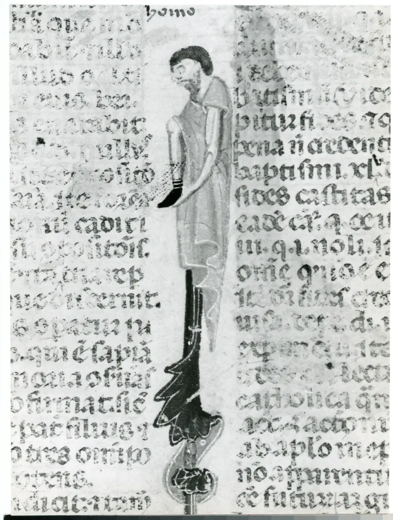 Universit&agrave; di Pisa. Dipartimento di Storia delle Arti , Anonimo italiano sec. XIV - sec. XIV, primo quarto - Lucca, Biblioteca Capitolare Feliniana, Ms. 138, f. 2r, particolare , fronte