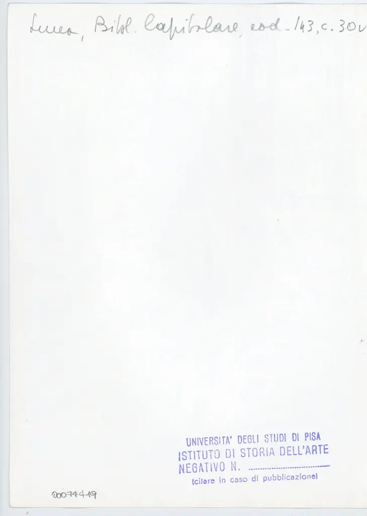 Università di Pisa. Dipartimento di Storia delle Arti , Anonimo italiano - sec. XIV, inizio - Lucca, Biblioteca Capitolare Feliniana, Ms. 143, f. 30v, particolare , retro