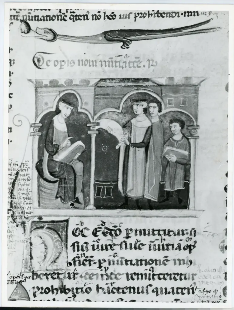 Universit&agrave; di Pisa. Dipartimento di Storia delle Arti , Anonimo italiano - sec. XIII/ XIV - Lucca, Biblioteca Capitolare Feliniana, Ms. 317, f. 1r, particolare , fronte