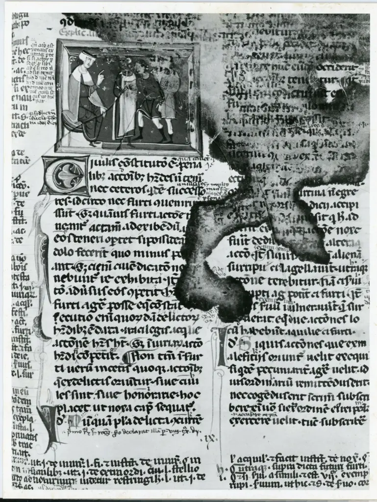 Universit&agrave; di Pisa. Dipartimento di Storia delle Arti , Anonimo italiano - sec. XIII/ XIV - Lucca, Biblioteca Capitolare Feliniana, Ms. 317, f. 177r, particolare , fronte